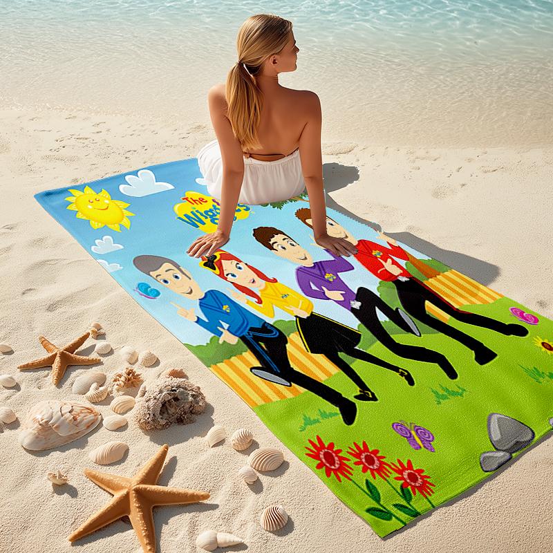 1pc The Wiggles1 Beach Towel, Comfortable and Thick, and Swimming/Bath/Picnic/Camping Towel, Suitable for Seaside Beaches
