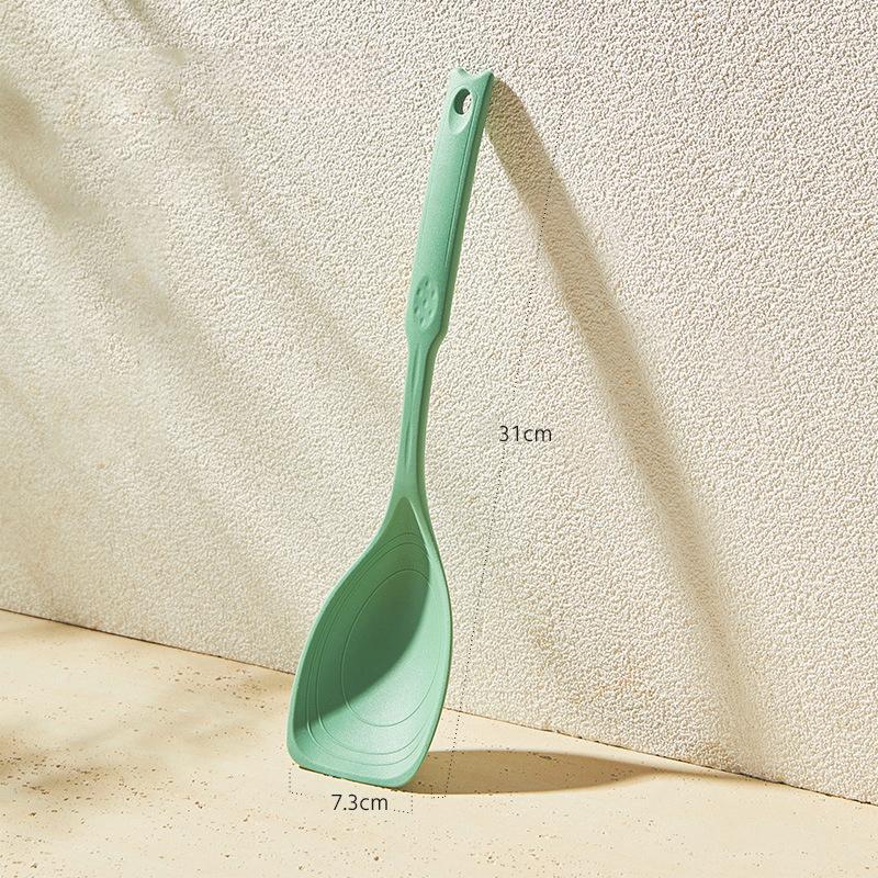 

Силиконовая ложка многофункциональная удобно держать нескользящая круглая ручка большая кухонная утварь ложка для перемешивания силиконовая посуда совок зелёный