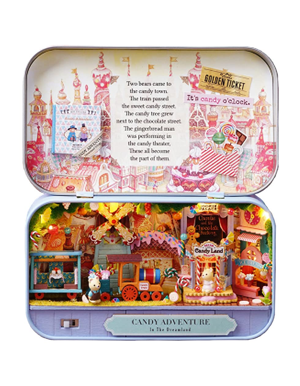 

Little Swallow Miniature Handmade Kit Dollhouse Toy DIY Hobby Gift Box Tin (Candy Adventure)