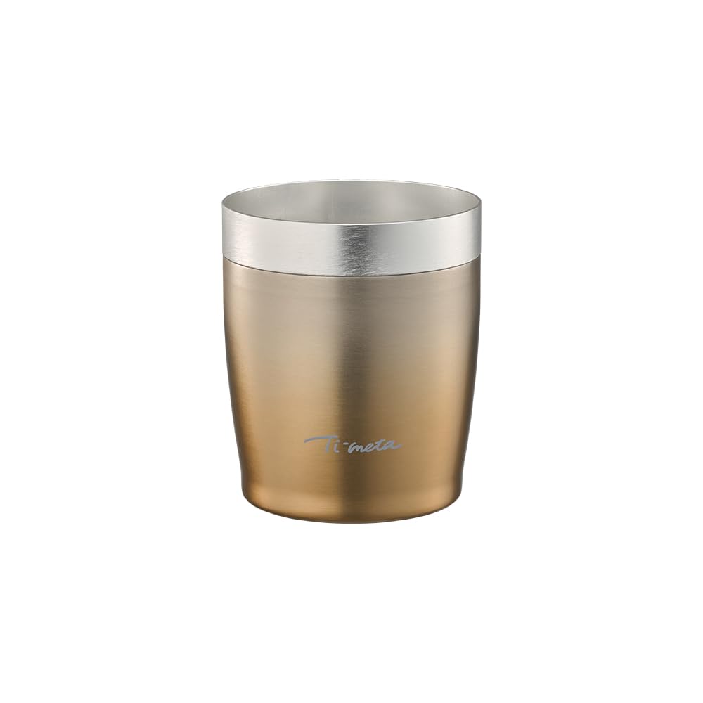 Onihie Senka Glass 280ml Vacuum Insulated Aluminum Rim for Cold Stainless Steel Vacuum Wide Condensation Doshisha Sensation, Double-Walled Insulation,