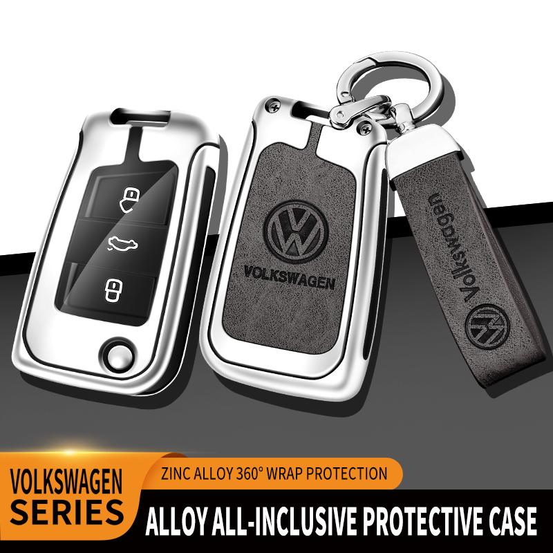 2026 Hot For VW VOLKSWAGEN Car TPU Zinc Alloy Key Case Bag Car Key Chain Metal Key Shell For Volkswagen VW Tiguan MK2 Golf 7 MK7