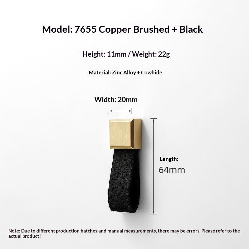 Cabinet Pull Brass Base Nordic Anti‑Collision Soft Leather Handle For Wardrobe Drawer Tatami Closet Kids Room Furniture Hardware