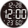 Colorful Ambient Light 12-inch Large Display Digital LED Wall Clock, Multifunctional Minimalist Clock for Living Room, 8011A