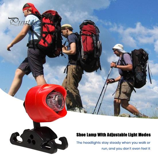 Mini Shoe Light 3 Modes Adjustable Waterproof Lightweight Rechargeable Super Bright Outdoor Camping Hiking Night Walking Sports Shoes Headlight