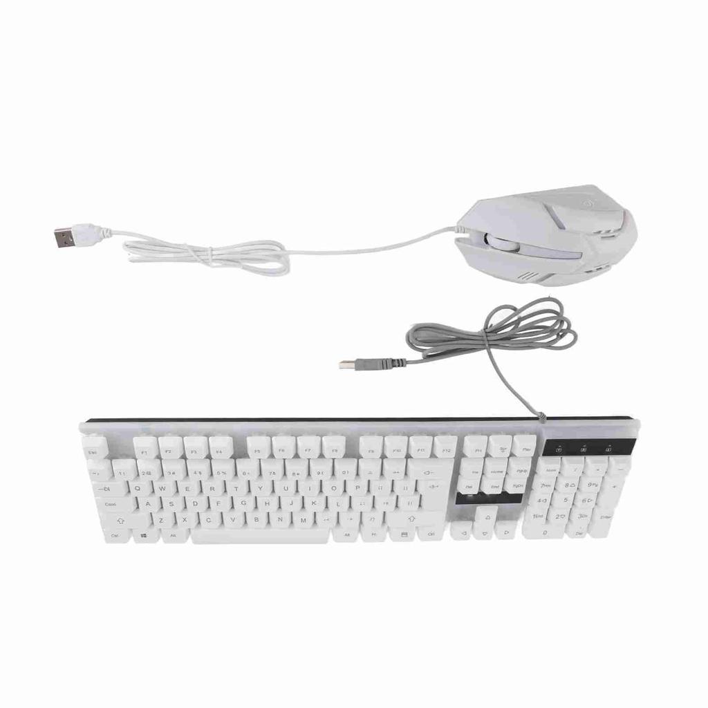 Keyboard and Mouse Combo 104 Keys RGB Backlit USB Wired Connection Keyboard Mouse Set for Home