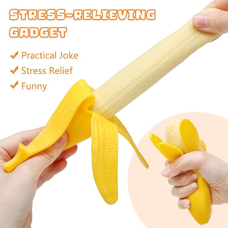 Super Stretchy Banana,Squishy Banana Fidget Stress Relief Toy For Kid And Adults,Super Soft Stress Relief Banana Party Favors