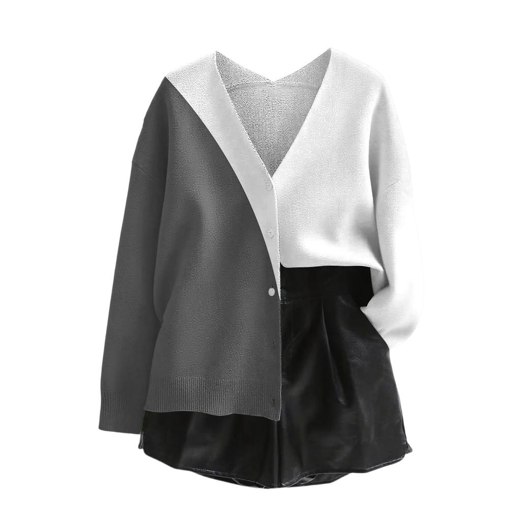 Women's V Neck Top Printing Thickened Plush Cashmere Warm Long Top