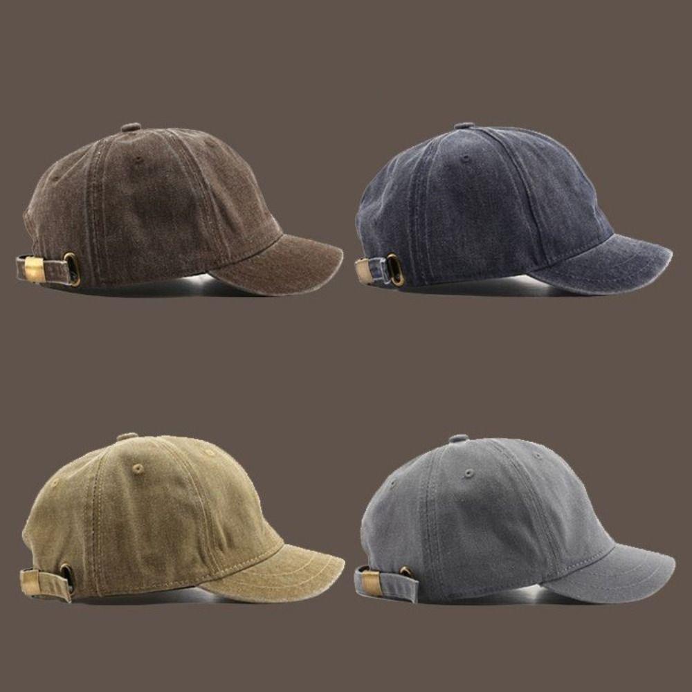 Adjustable Trucker Style Dad Hat Solid Color Peaked Hat  Apparel Accessories
