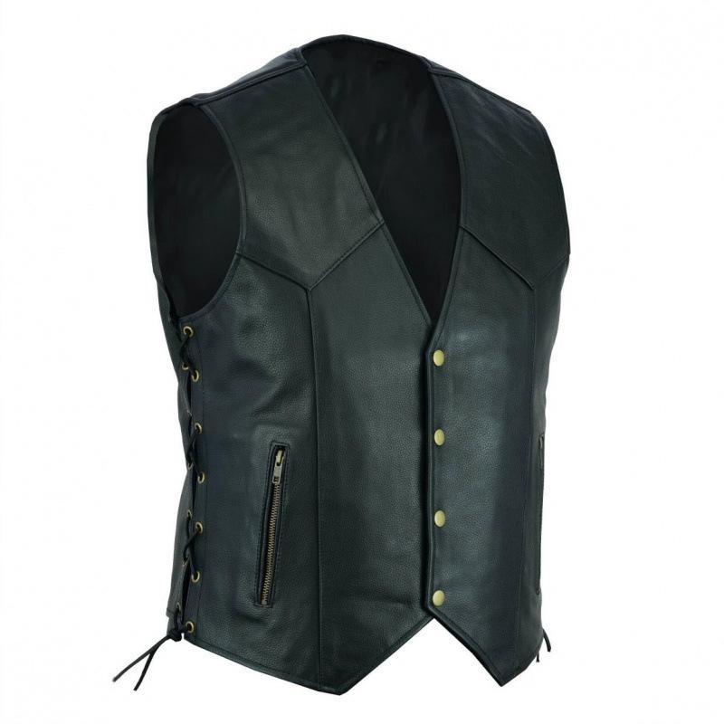 Vest Faux Leather Punk Fashion Casual Coat Motorcycle Vest Men Solid Vest Fleet