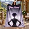 Kpop demon hunters Custom Name Flannel Blanket Personalized Soft Warm Plush Throw Blanket Customized Gift for Family Friends