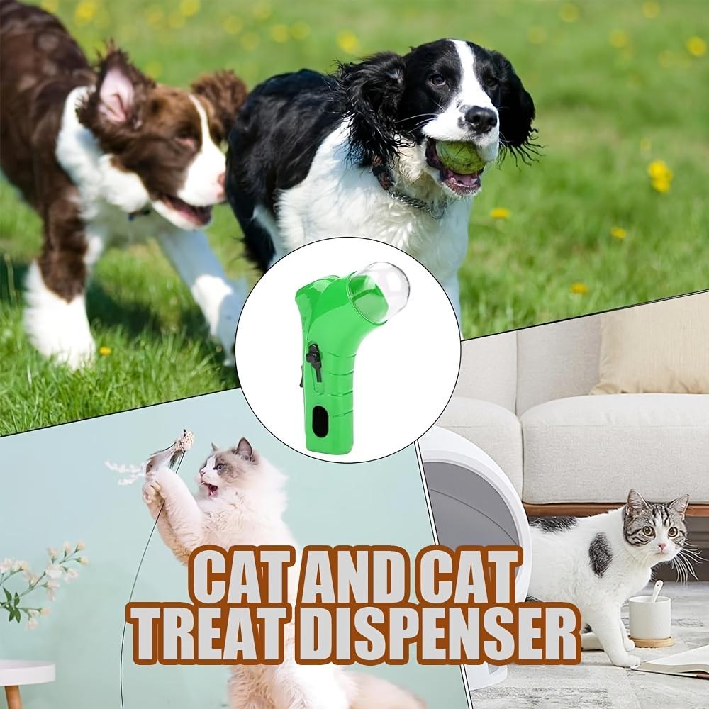 Interactive Cat Treat Launcher, Handheld Feeding Toy for Cats & Dogs, Transparent Food Storage Design