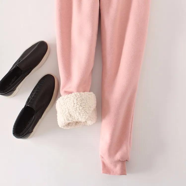 Women's Winter Fleece-Lined Thickened Slim-Fit Athletic Pants Casual Loose-Fit Harem-Style Long Pant