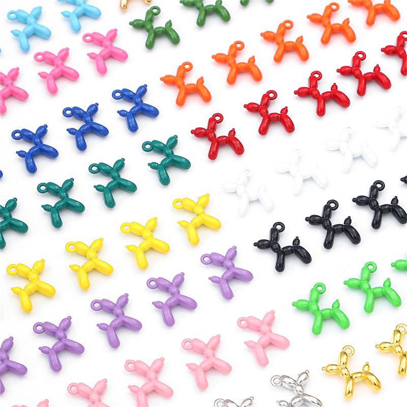3D Colorful Balloon Puppy Alloy Pendant for DIY Jewelry Making