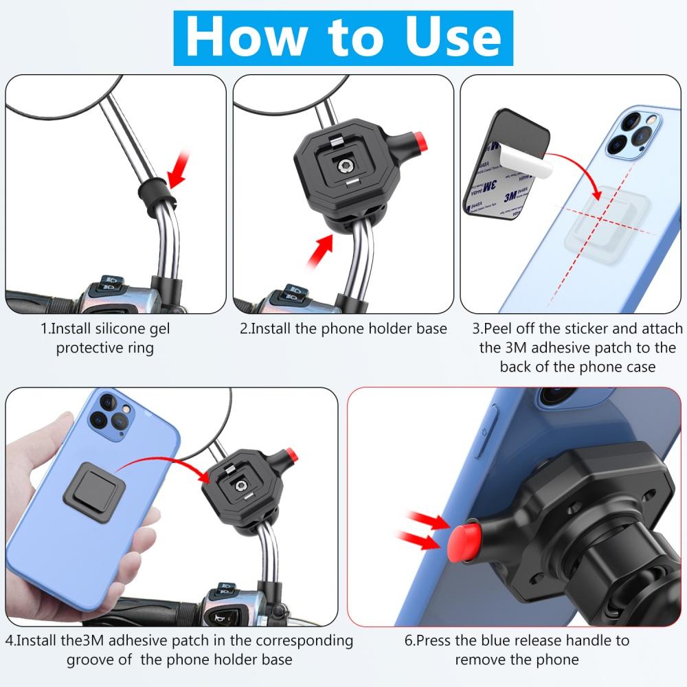 Motorcycle Rearview Mirror Phone Holder Navigation GPS Support Universal Quick Mount Stand Motorbike Scooter Phone Stand