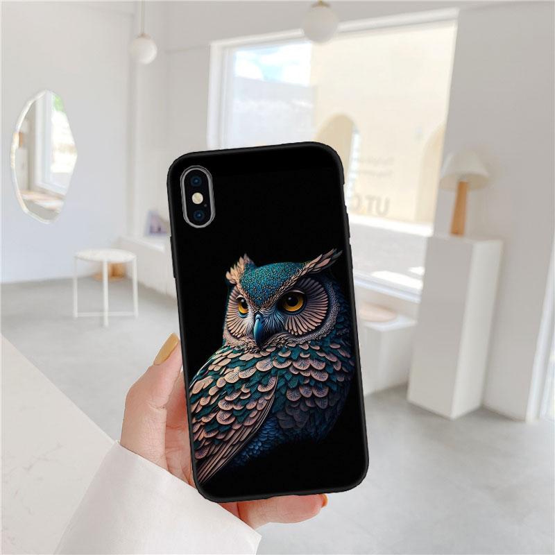 LO20 Cartoon Art Owl Soft Shell Phone Case for Redmi Note 13 14 Pro+ Plus A3 A3X 13X 13C 13R 14S 14C 14R