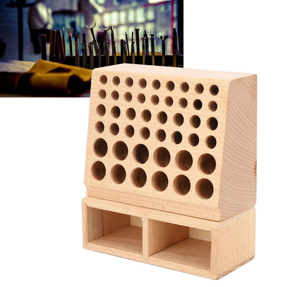 48 Holes Storage Rack Leather Craft Tool Holder Box Leather DIY Tool Holder Case  Less Than Br More Than (48 Holes Rack