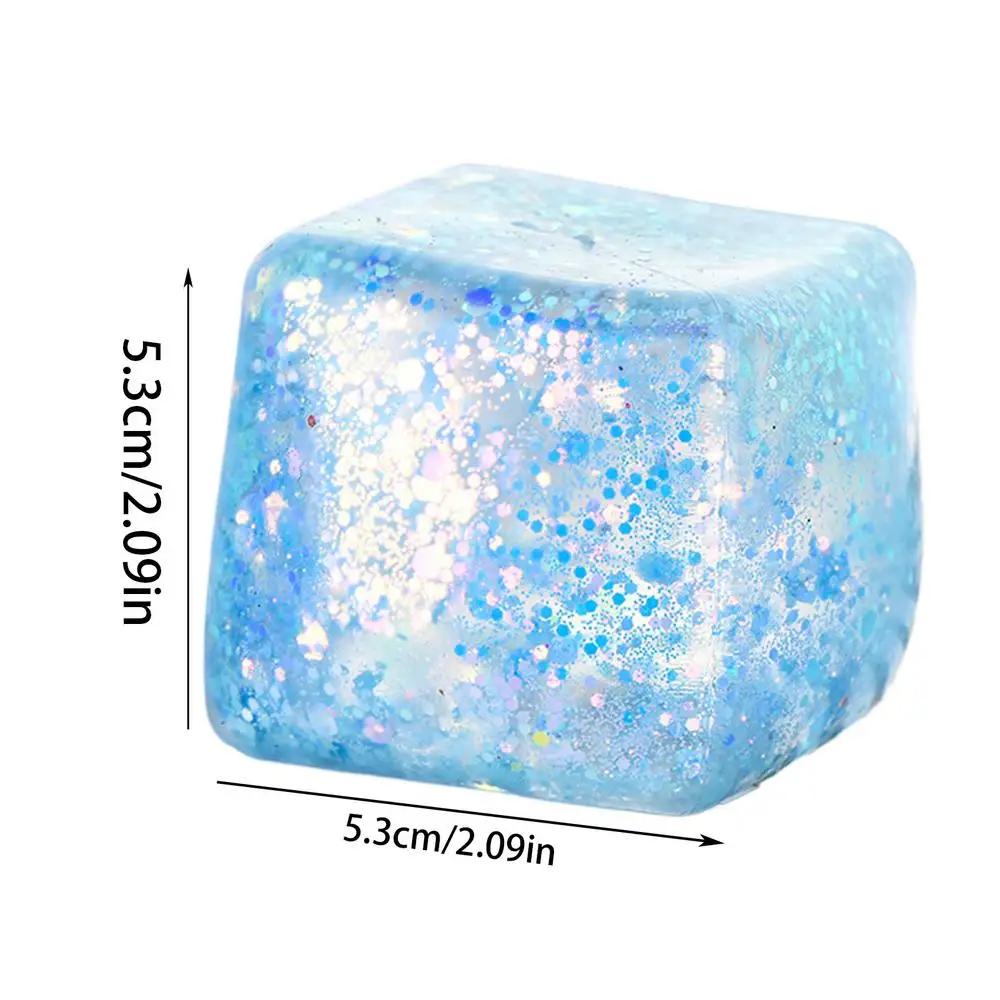 Maltose Ice Cube Stress Squeeze Toy - Polar Light Slow Rebound TPR Decompression Block