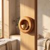 Wooden Door Chime with Metal Bell Small Entry Notification Gentle