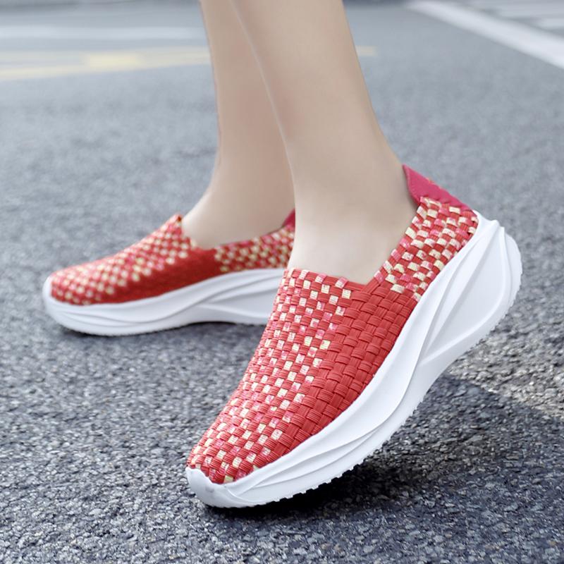 Summer Women Sneakers Casual Plus Size Flats Loafers Soft Elevator Beach Walking Sports Shoes Lightweight Slip On