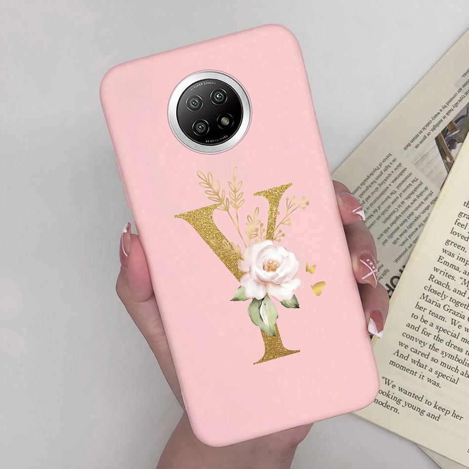 Flower Letters For Xiaomi Redmi Note 9T 5G Case Cover Soft Silicone Bumper Protective Phone Cases For Redmi Note9T 9 T Fundas