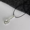 Wang Hedi Spoon Pendant Necklace: Korean Style Women's Choker with Black Rope Sweater Chain