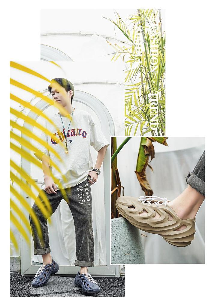 2026 Men's Summer Closed-Toe Lace-Up Beach Sandals
