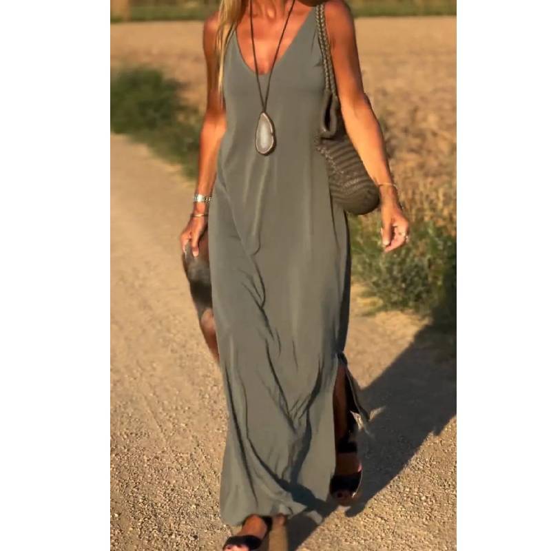 Womens Summer V Neck Tank Dress With Stripes And Beads For Casual Travel