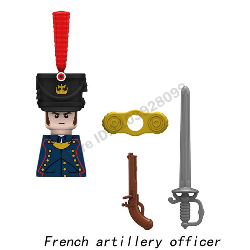 Middle Ages Military Napoleonic Wars Figures Building Block British French Prussia Infantry Knight General Duke Characters Brick
