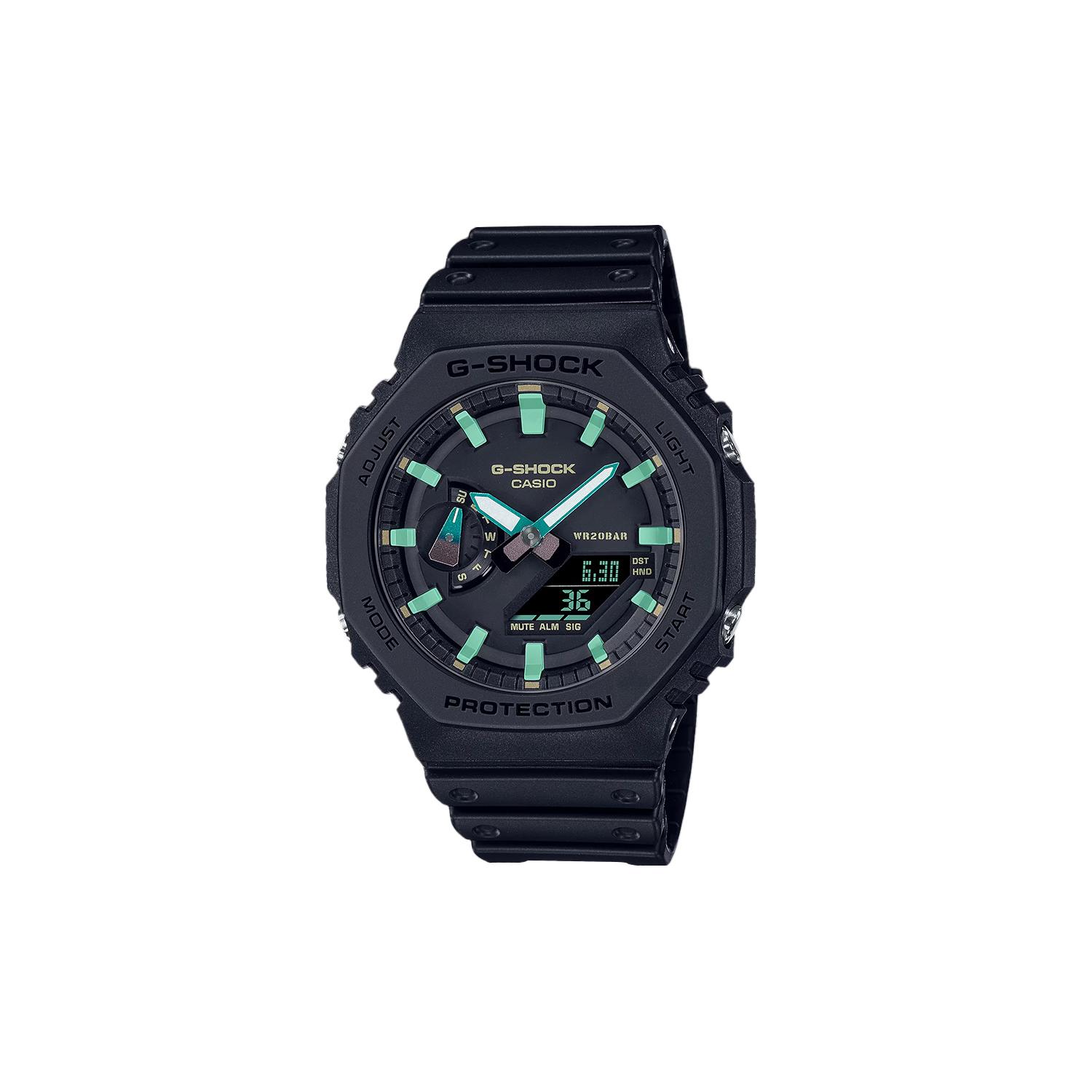 CASIO Men Liquid Crystal/Analog Dual Display Series Black Watch GA-2100RC-1APR GA-2100RC-1APR GA-2100RC-1APR