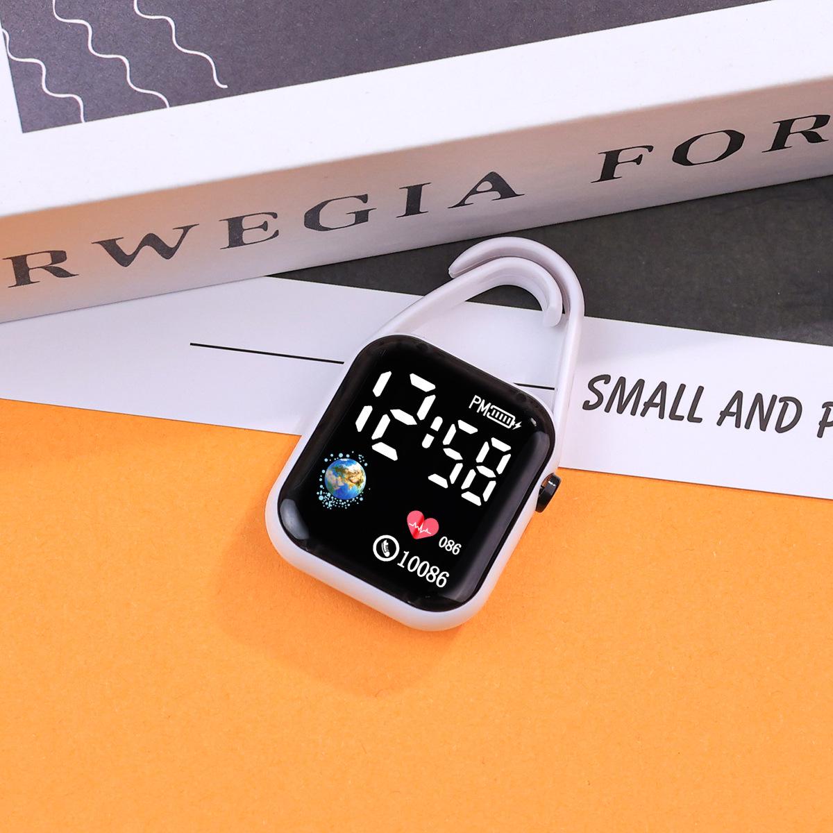 Square Earth Digital Pendant Watch & Keychain: Student Fashion, Backpack Accessory, Sports Electronic