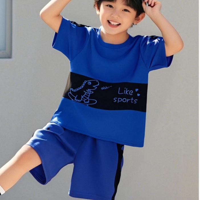 Summer Children's Short-sleeved Suit, Boys' T-shirt and Shorts Two-piece Suit