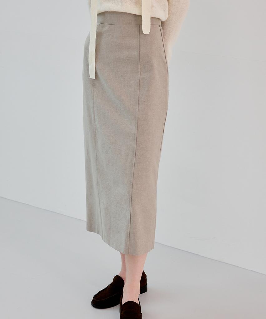 Noing Wool Long Skirt (Beige)