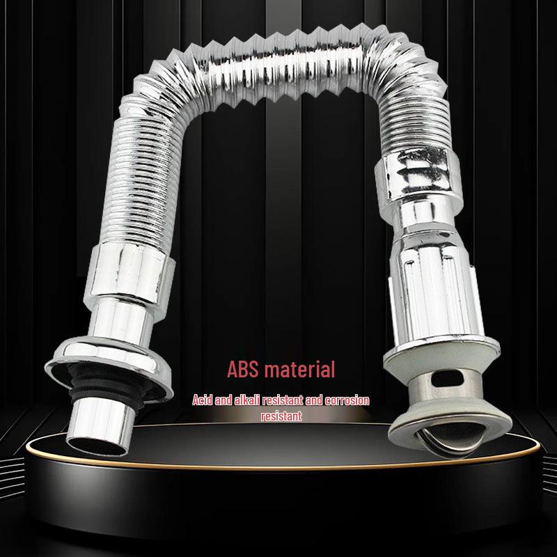 Electroplating Odor-Proof Kitchen Sink with Telescopic Drain and Flip Valve Basin