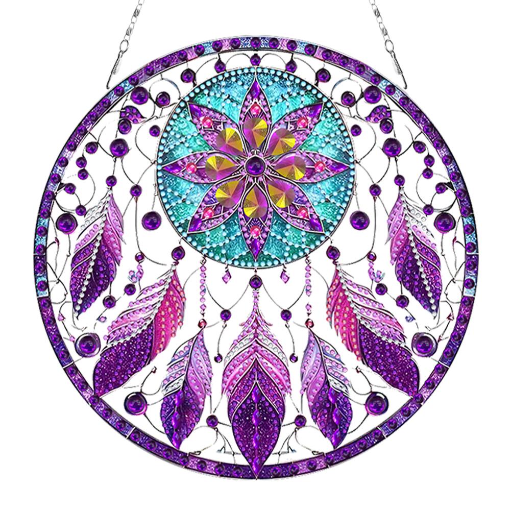 Wing Dream Catcher 5D DIY Diamond Painting Dots Pendant DIY Diamond Art Pendant Kit Diamond Painting Ornaments for Art Crafts