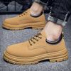 Men's Autumn Martin Ankle Boots - Trendy & Versatile Yellow Thick Sole Work Shoes