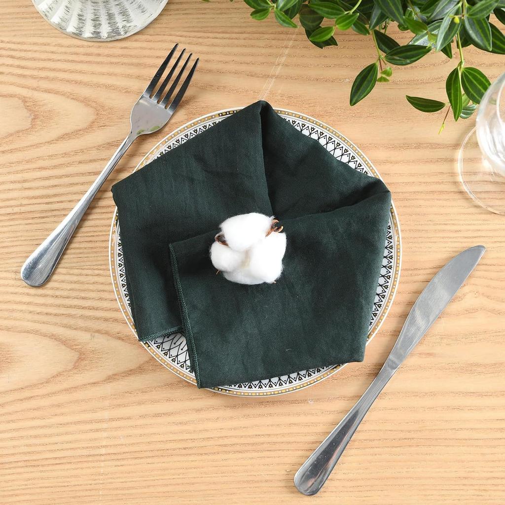 24PCS 18X18inch Recyclable Gauze Cotton Napkin Reusable Wedding Decor Party Christmas Table Decor Retro Cloth Napkin Edge Finish
