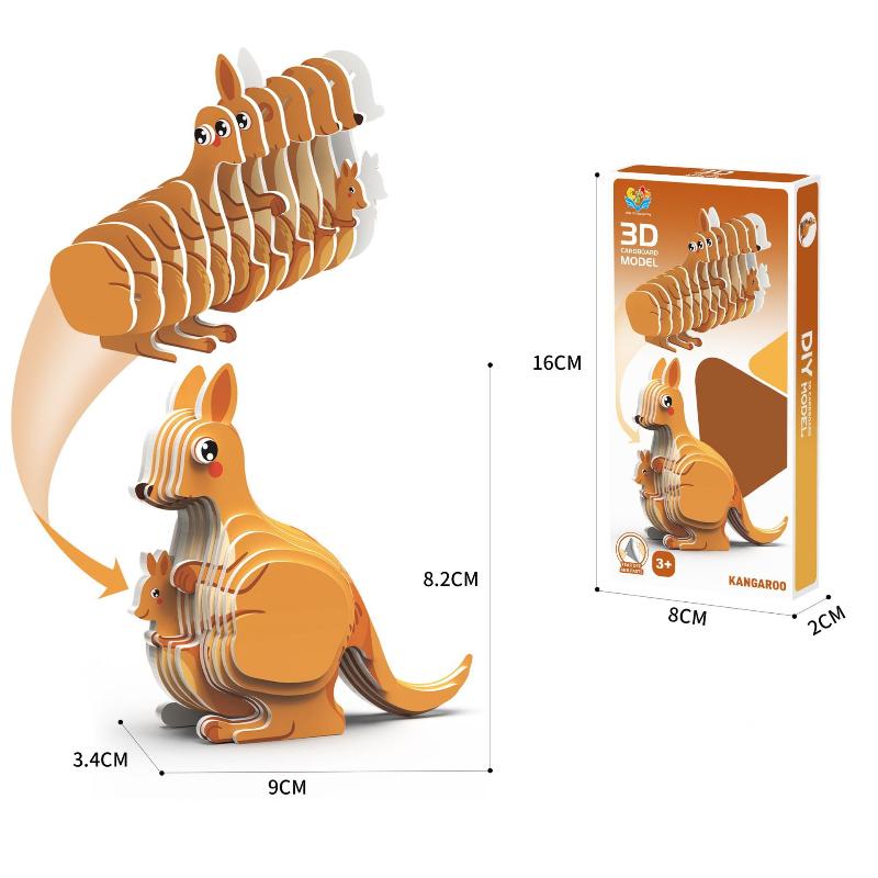 1 Set Kids Educational Montessori Toys Funny Diy Manual Assembly Three-Dimensional Model Animal 3D Paper Puzzle Toy For Boy Girl