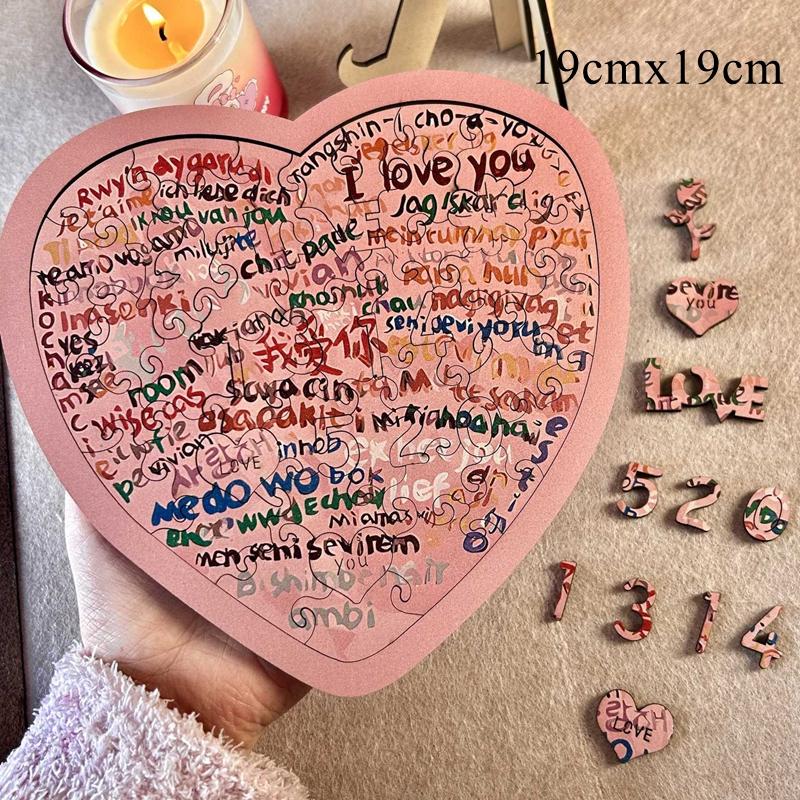 

Romantic Heart-shaped 100 Languages Wooden For Adults Perfect Valentine S Day Gift And Home Decor Accent Piece