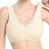 New soft cotton cup underwear women's front zipper fixed cup no steel ring vest type large size bra