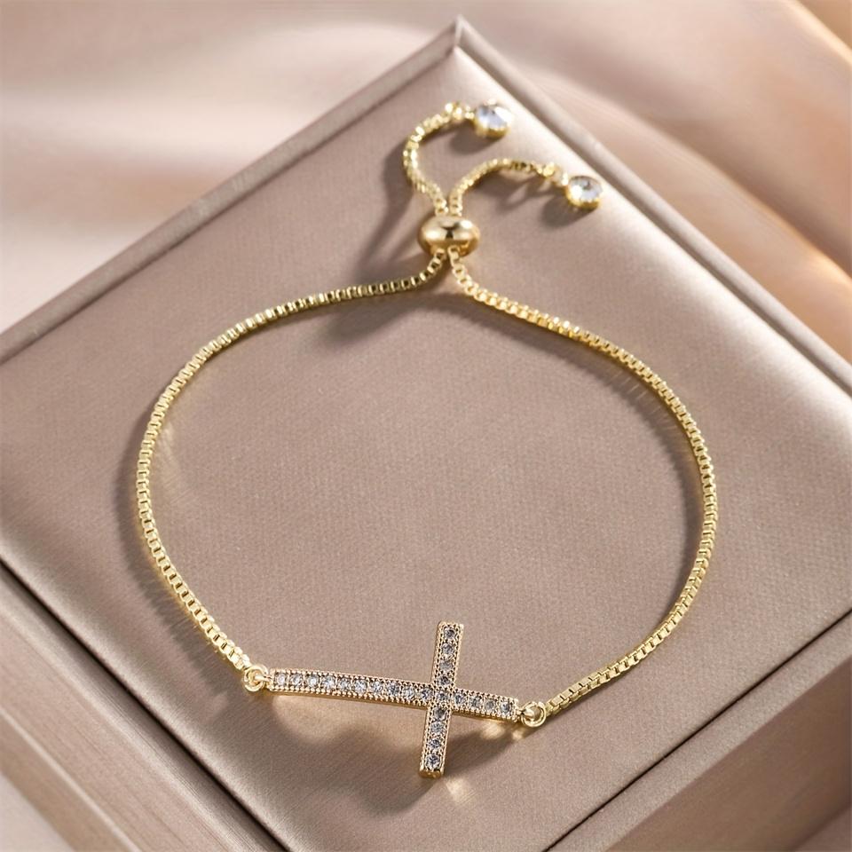Cross bracelet, adjustable pull-out fashion jewelry, vintage style, suitable for daily wear  gift giving, all-season accessories