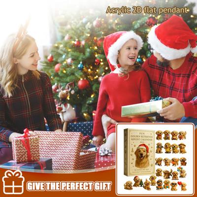 Yousheng Christmas Advent Calendar Retriever Dog Design 2025 24-Day Countdown Christmas Tree Pendant Festive Ornaments