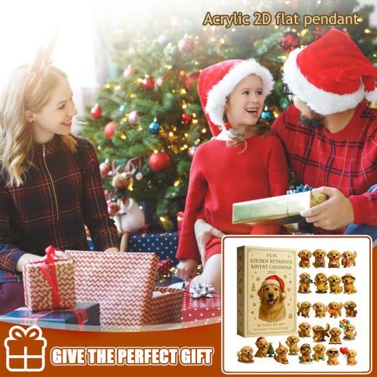 Vánoční adventní kalendář Design psa retrívra 2025 24denní odpočítávání Přívěsek na vánoční stromek Slavnostní ozdoby