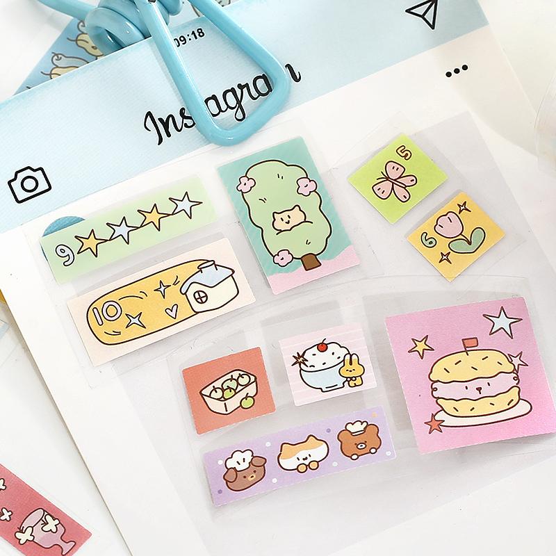JIAMEI Lost Diary Series Kawaii Korean Fun Cartoon Label Die Cutting Tape DIY Diary Scrapbook Aesthetic Stationery Tape