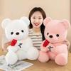 Valentines Gift Wedding Rose Bear Plush Toy 25cm Softly Stuffed for Sweet Moments