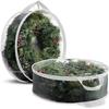 Transparent Holiday Decoration Organiser Bag With Reinforced Zippers Lightweight PVC Materials Wreath Protective Case