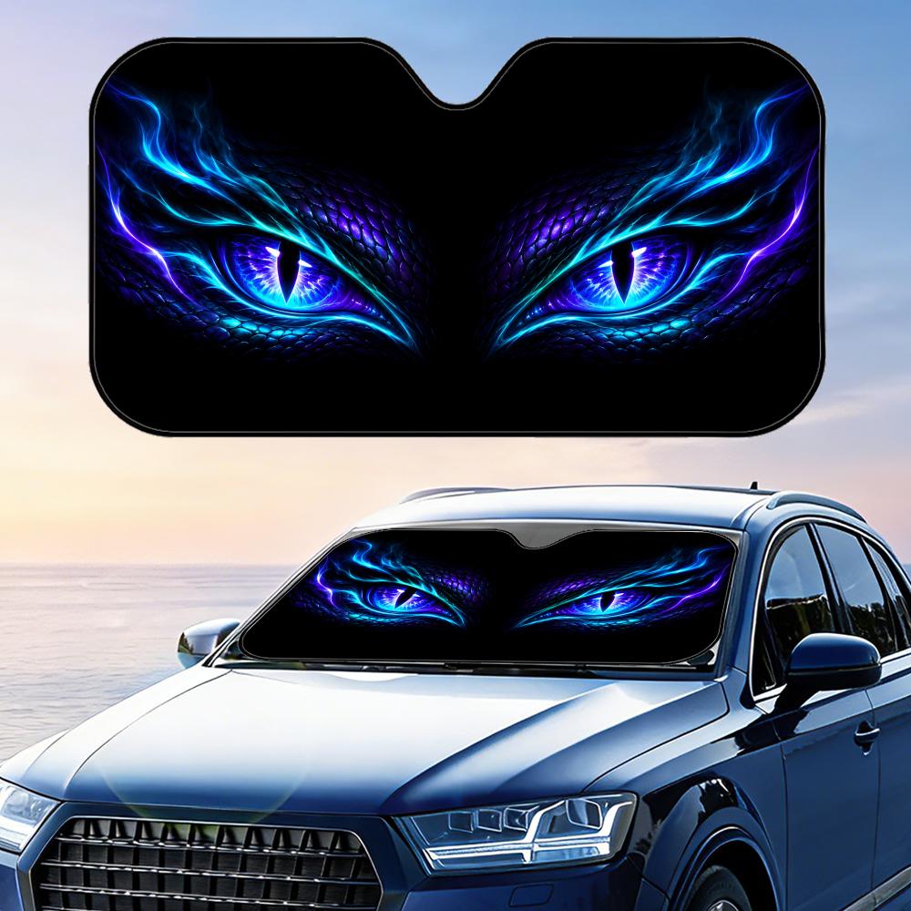 Cool Animal Eyes Sun Visor Car Front Windshield Sun Shade Foldable Reflective UV Protection Heat Insulation Cover