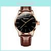 Mens Sports Quartz Watch With Waterproof 100m And Genuine Leather Strap For Active Lifestyle