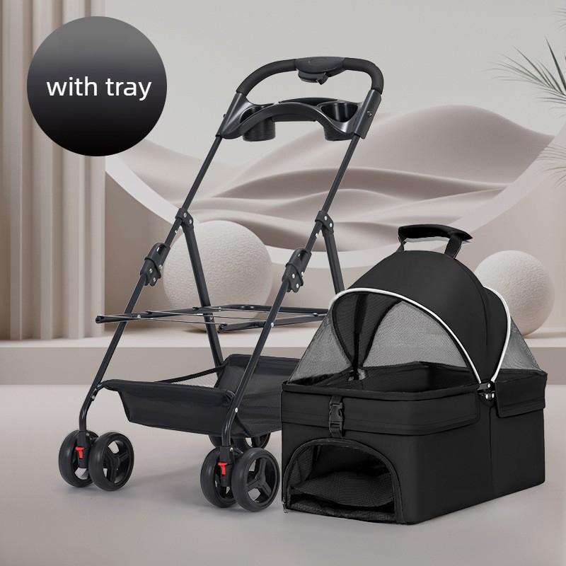Lightweight Pet Cart Dog Foldable Separation Strollers Medium Dog Cart Dog Detachable Car Carrier Bag Pet Carriers with Plate