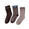Ladies Spring and Autumn Retro Polka Dot Striped Buttons Color Collision Cylinder Stack Socks
