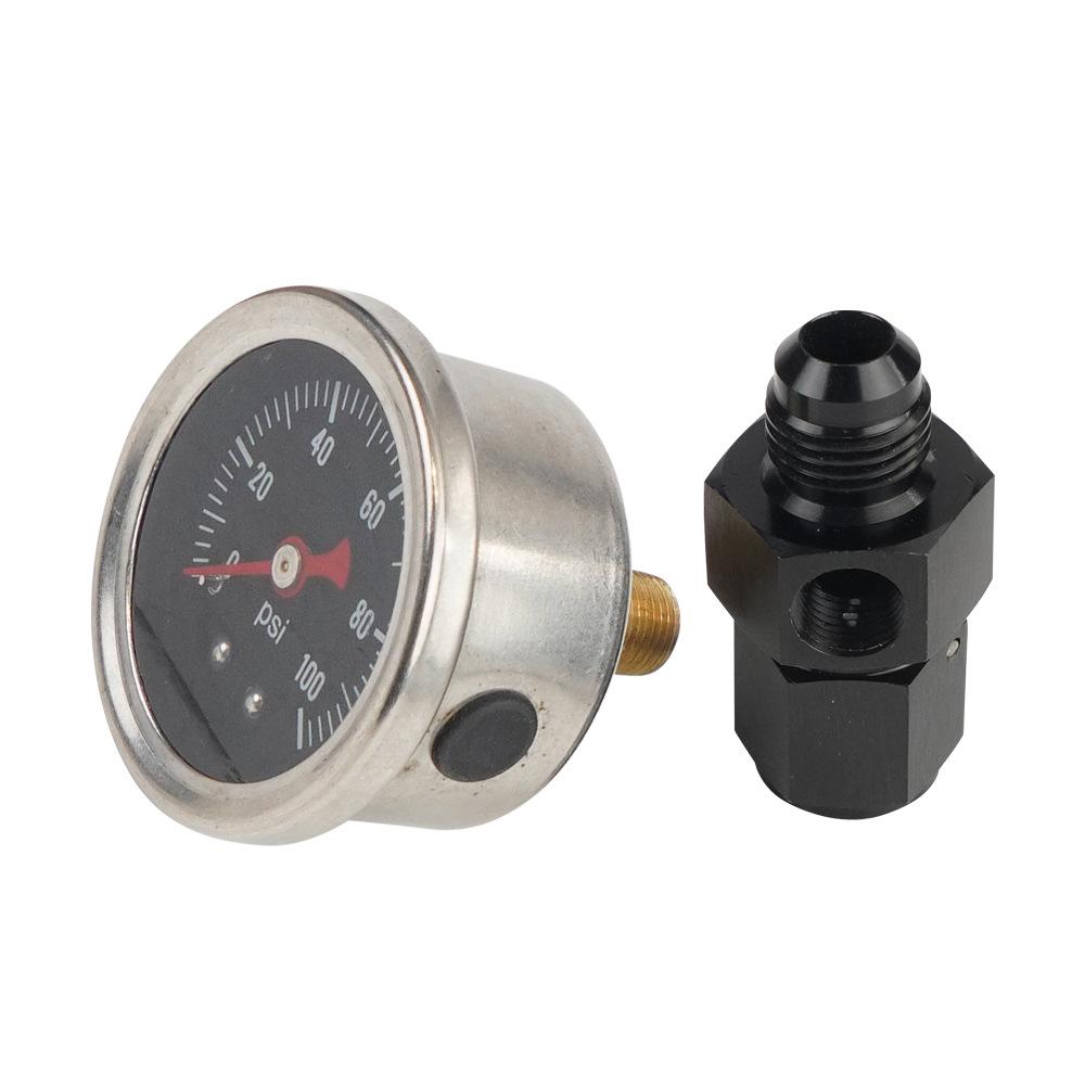 Silver 0-100 Psi Gauge Automotive Fuel Pressure Gauge Automotive Tools 1 8 NPT Gauge Aluminum Connectors Easy Installation
